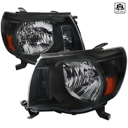 Spec-D Tuning 05-11 Toyota Tacoma Crystal Housing Headlights Black 2LH-TAC06JM-RS